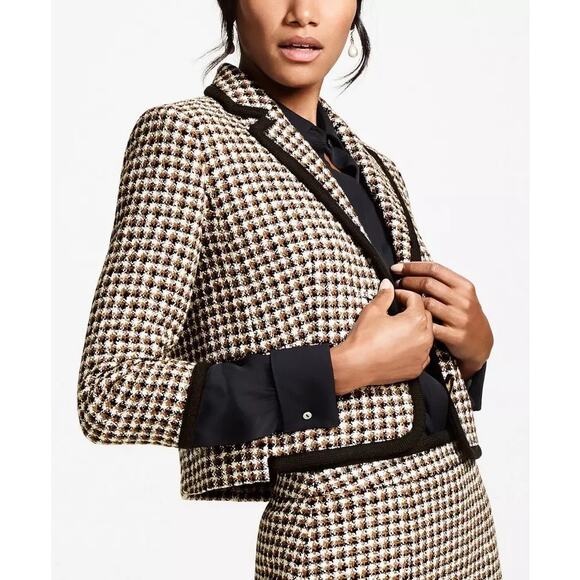 Brooks Brothers Checked Tweed Cropped Jacket - Picture 1 of 12